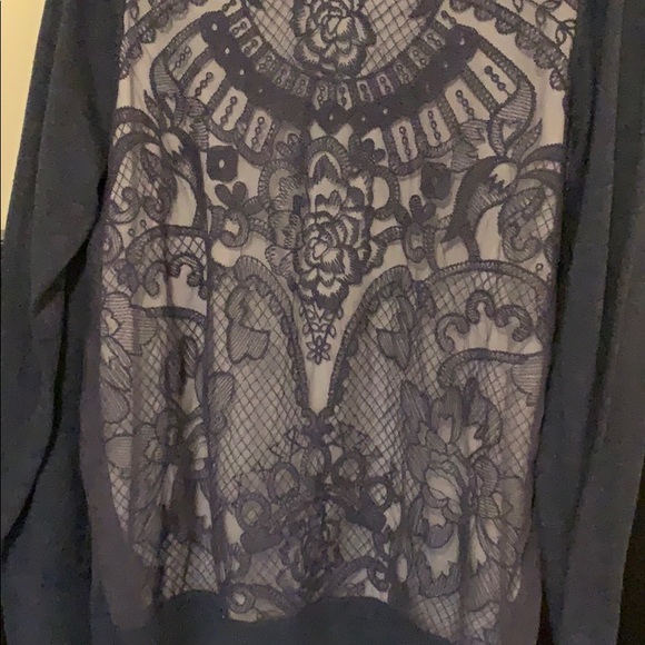 Simply Vera Wang dusty blue lace lined sweater NWT - Picture 8 of 8